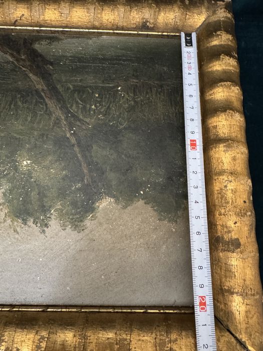 Tablou vechi C.Sschweninger. Pictura in ulei pe carton.