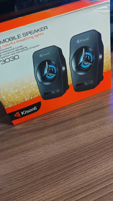 Акция! Компьютерные колонки с подсветкой Kisonli - новые в упаковке