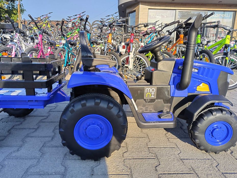 TEXAS акумулаторен трактор с ремарке RANCHER син