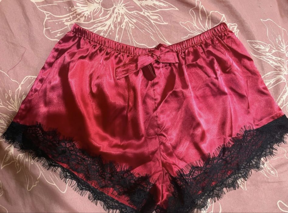 Pijama damă satin bordo