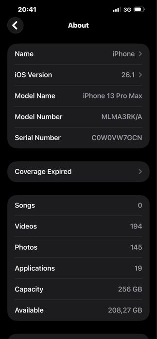 Iphone 13 pro max 256Gb Graphite