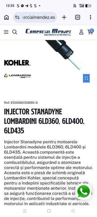 Vând injectoare pentru motor Lombardini