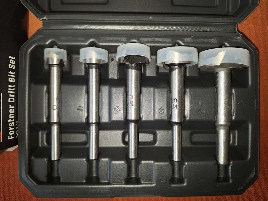 Set de 5 freze burghie Forstner, pentru lemn, 15-35 mm, tija cilind