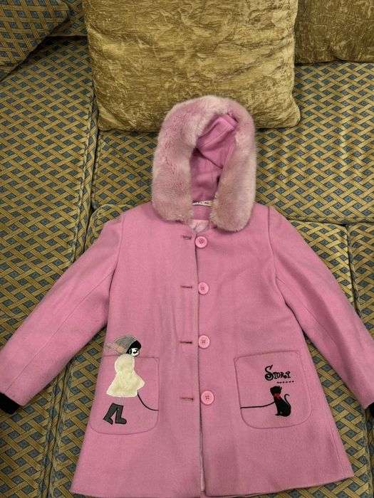 Пальто детское розовая