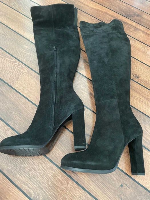 Cizme musette inalte, 39, cu toc, negre