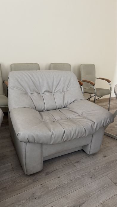 Диван и кресло (кожа)