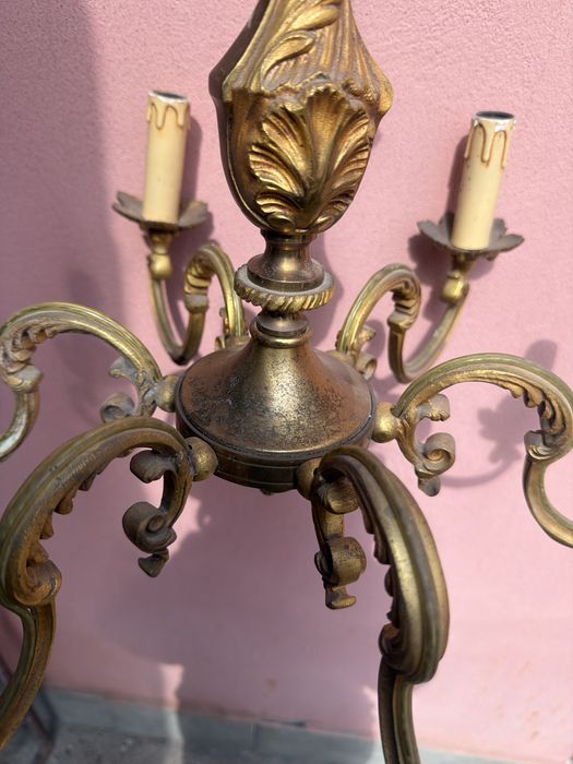 Candelabru francez din bronz masiv,sase brate ,dulii model lumanare