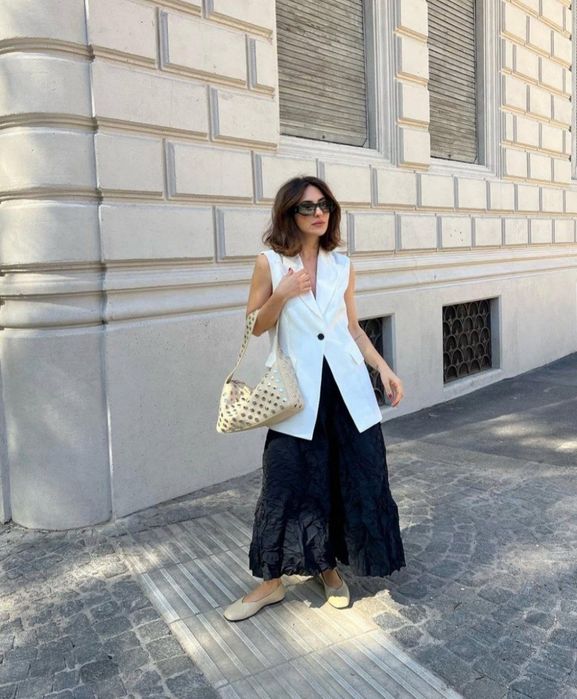 Модная юбка из мятой тафты S