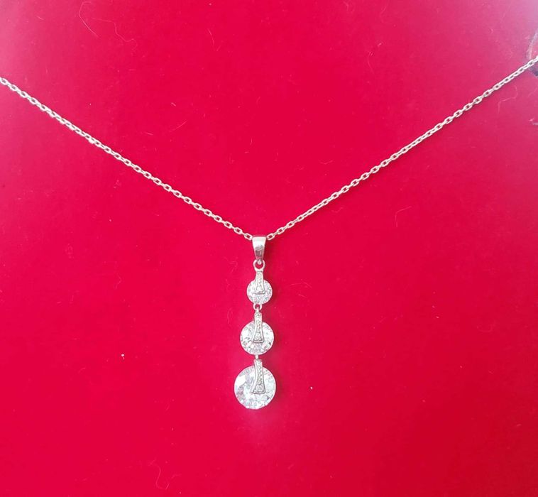 AG77, set argint 925,nou/marcat, zirconiu alb, deosebit, ideal cadou