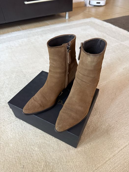 Botine piele intoarsa nej maro