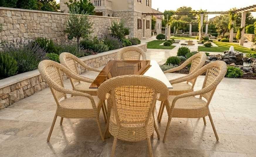 Ротанговая мебель для дачи. Столы и стулья. To‘qima rotang stol stul