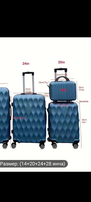 Нови куфари к-т 4 бр.