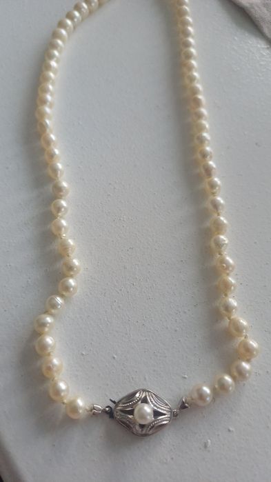 Colier din perle Naturale cu incuietoare din Argint 835