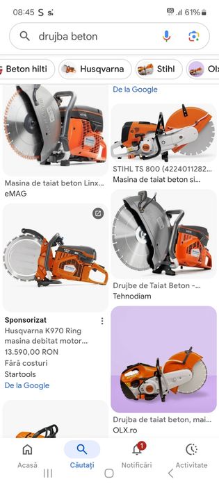 Drujba taiat tocat lemn tocator beton ArmatMasinaSpartPicamerDemolator