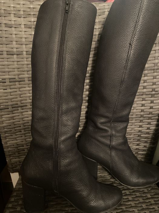 Cizme cu fermoar, piele naturala, marimea 35