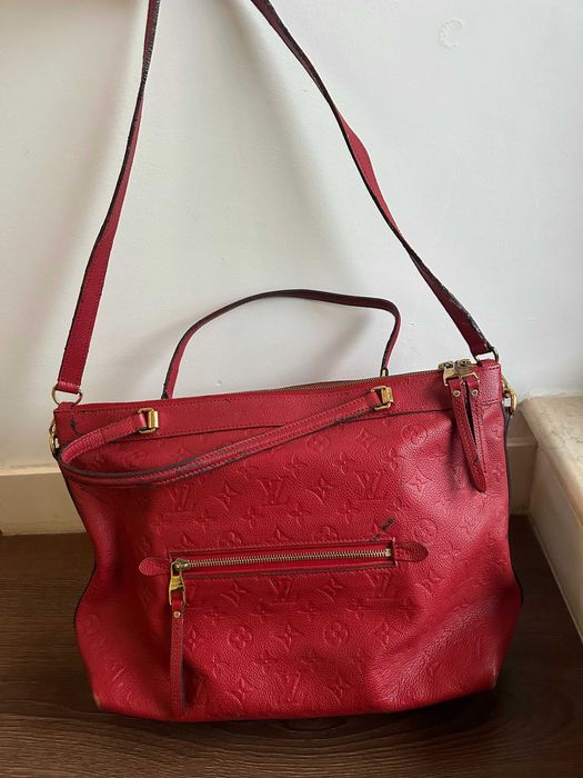 Geantă Louis Vuitton Bastille Roșie, Piele Monogram Empreinte