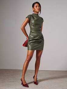 Rochie mini eleganta imitatie piele - NOU (cu eticheta)