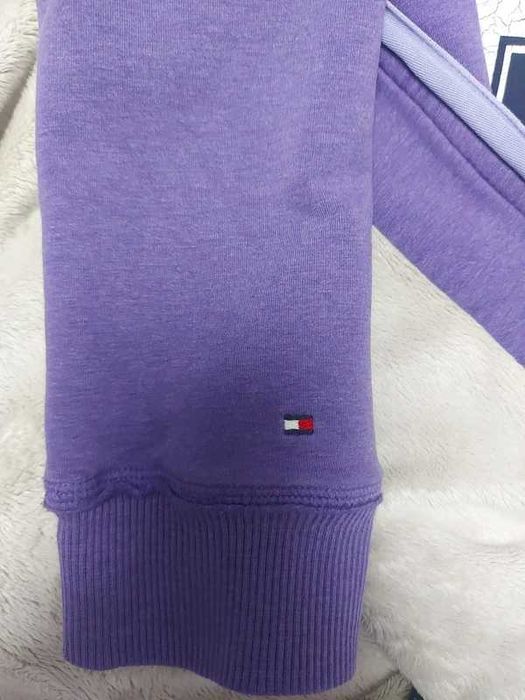 Hanorac Tommy Hilfiger, cu gluga, îmblănit, mov, marimea 16(croiala S)