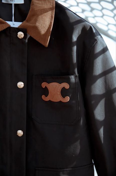 Ново яке в стил Barn / Workwear с акцентно лого и велурена яка – Размер L