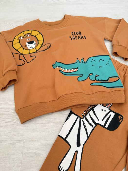 Комплект для мальчиков свитер и штаны из хлопка, для дома, сада