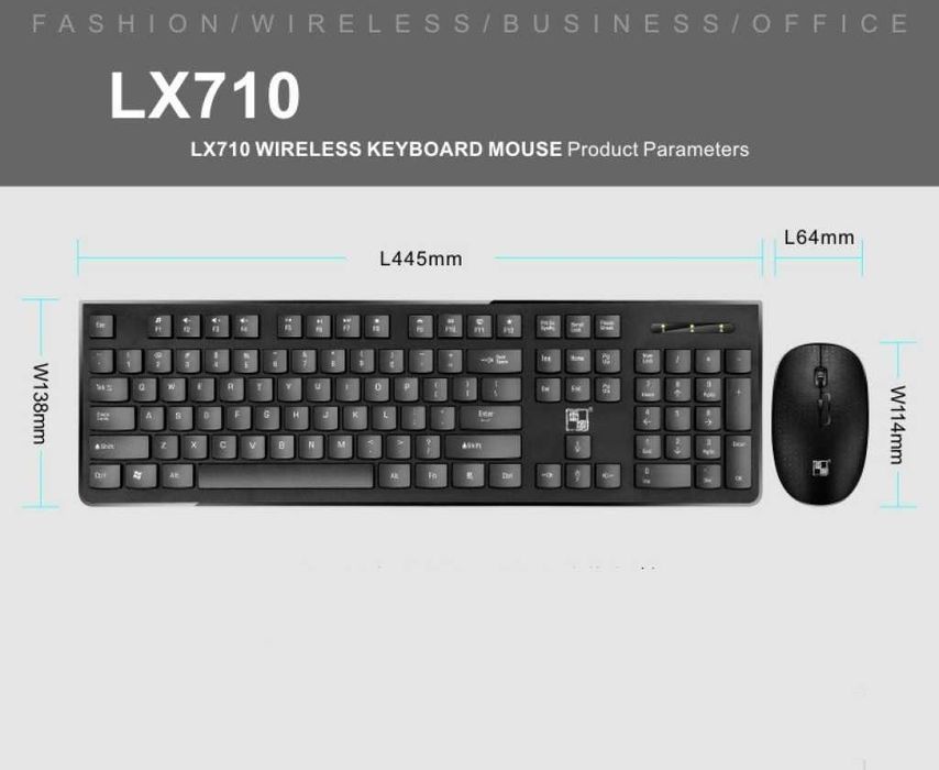 Безжични Wireless клавиатура и оптична мишка, съвместими с Windows