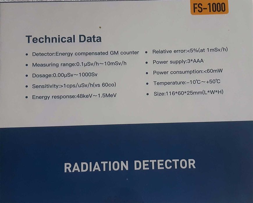 Detector pro de radiatii nucleare Beta, Gamma, X-ray, download date.