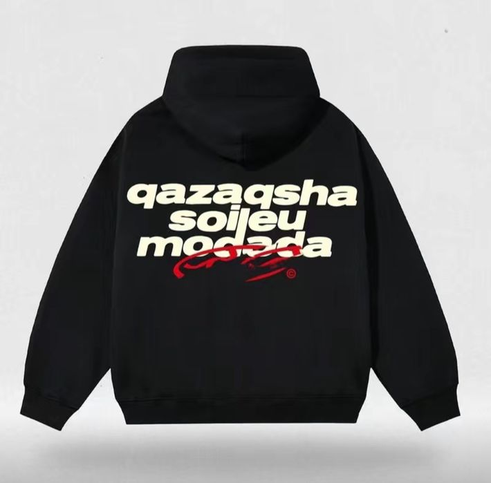Худи Qazaqsha Soileu Moda, чёрное