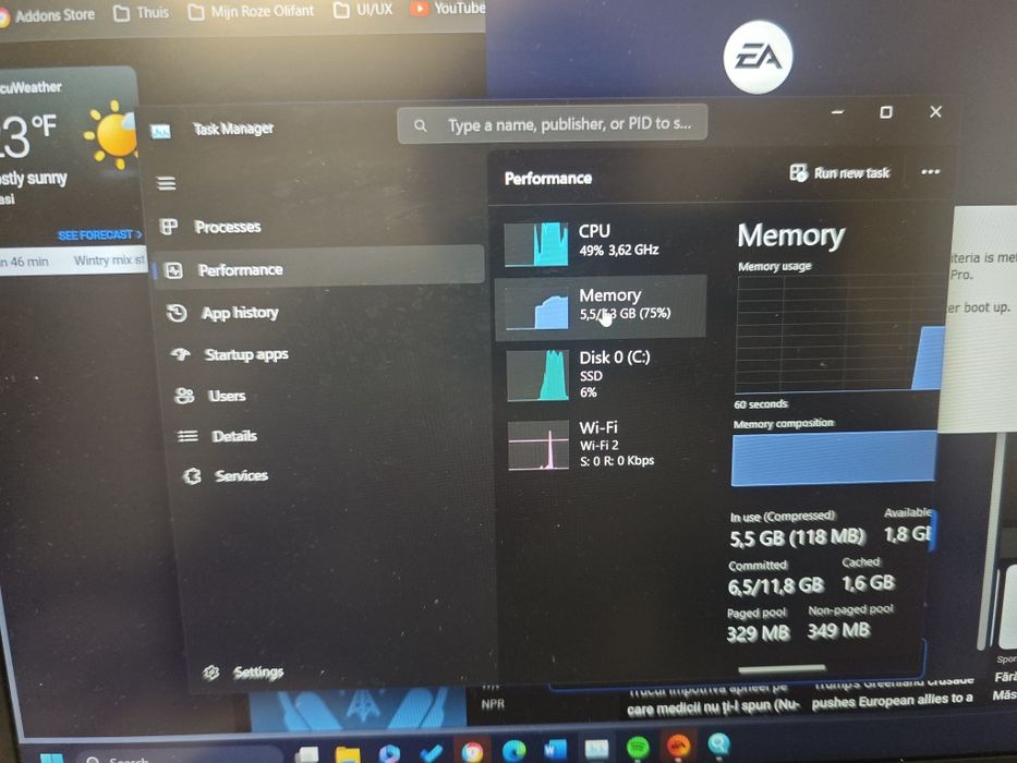 Laptop HP elitebook 855 g7 AMD ryzen 5 pro 4660u RAM 8 GB ssd 256 /3h