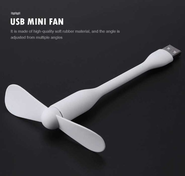 Мини USB Вентилатор 1W за Лаптоп, Power Bank и др. / Зелен / Бял /
