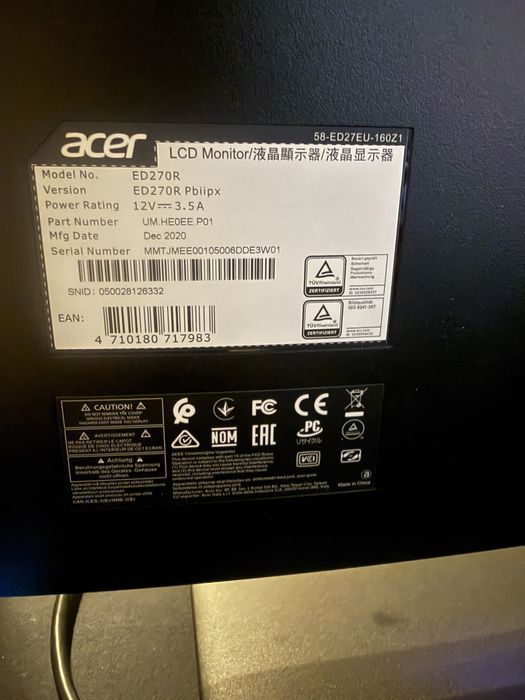 Монитор Acer ED270R 27” 1920x1080