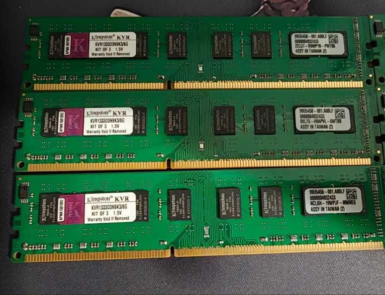 Vand 2 x Kit RAM Kingston DDR3 – 6GB (3×2GB) – 1.5V