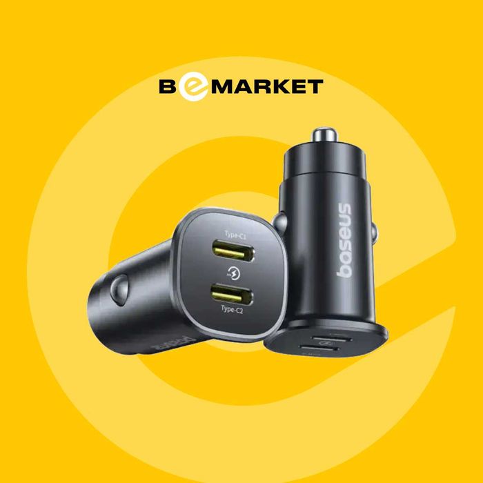 Автомобильное зарядное устройство Baseus GoTrip DP1 Type-C 2 30W Black