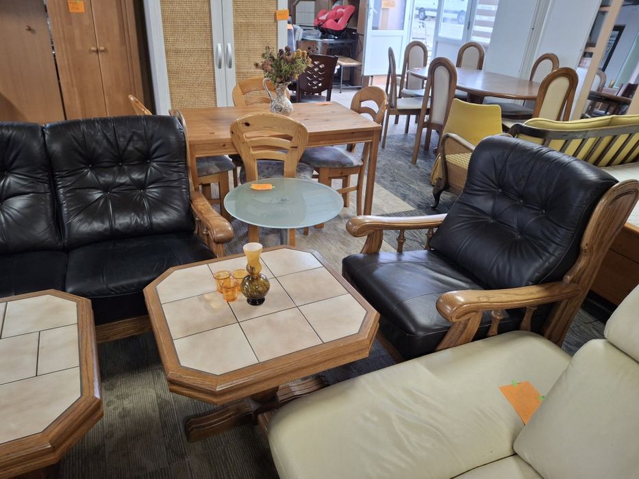 Set lemn masiv canapea fotoliu masa