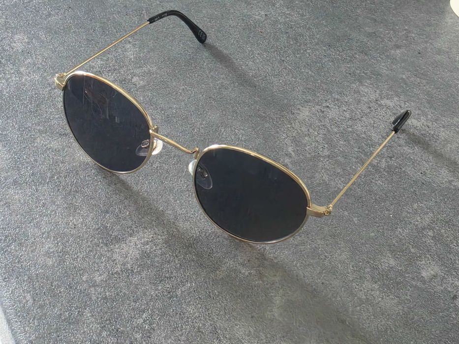 Ochelari de soare rotunzi cu ramă aurie, stil Retro / Unisex