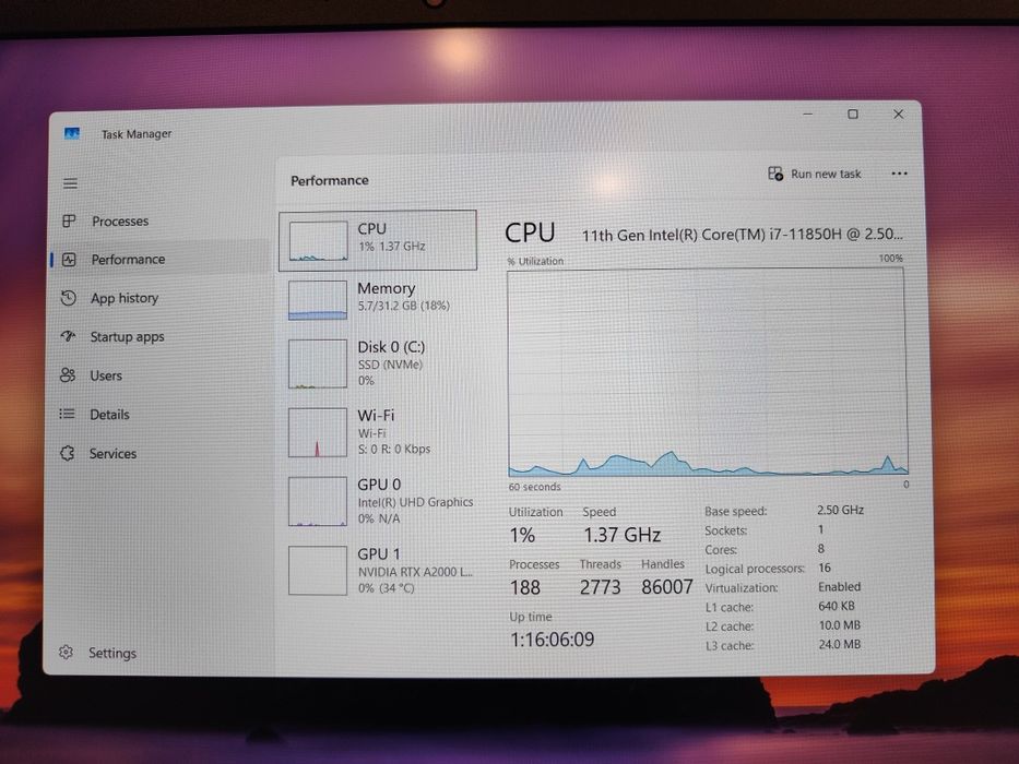 Лаптоп Dell Precision 7560 Mobile Workstation| i7-11850H | RTX A2000
