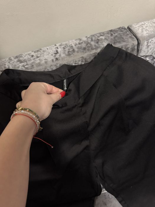 Stradivarius сатенен елегантен черен панталон