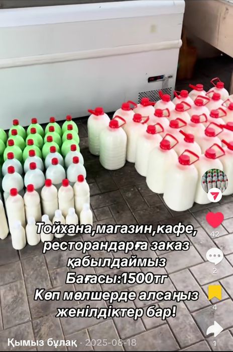 Қымыз, шұбат. Бапталған қымыз