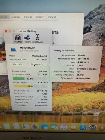 MacBook Air 13 Late 2010 ,SSD 128 GB