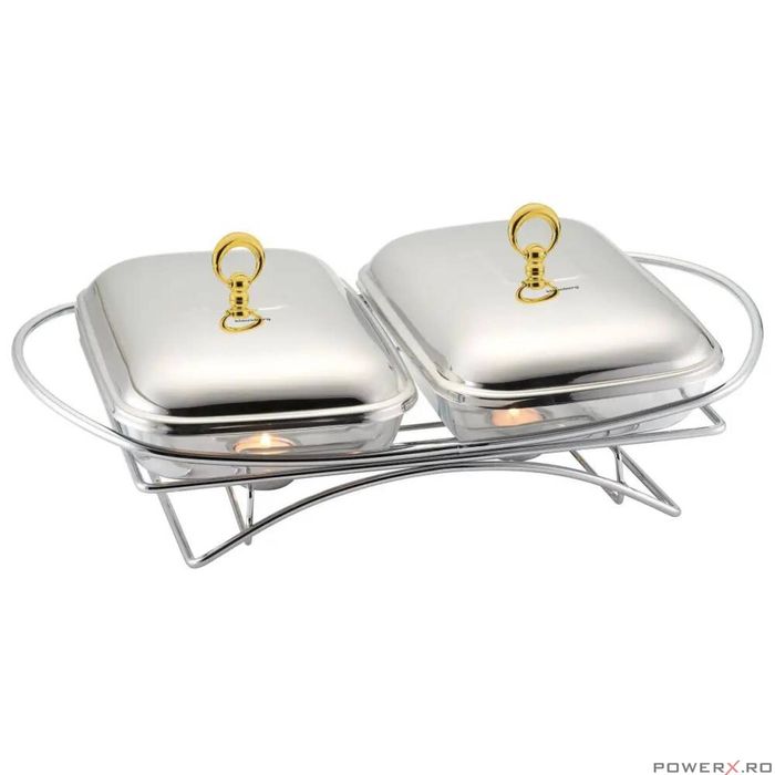 Vas, recipient pentru incalzirea alimentelor cu 2 recipiente din