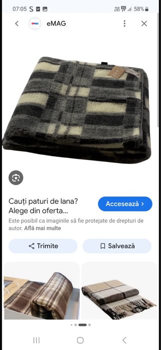 Pătură  pt canapea 80 ron