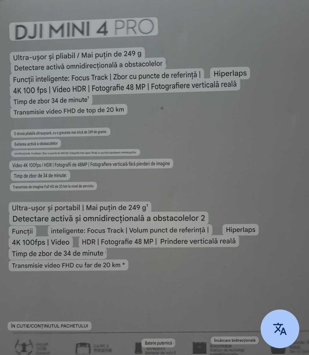 Drona DJI MINI 4 PRO de vanzare