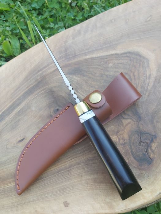 Висококачествен ловен нож стомана D2 с кожена кания,LN406