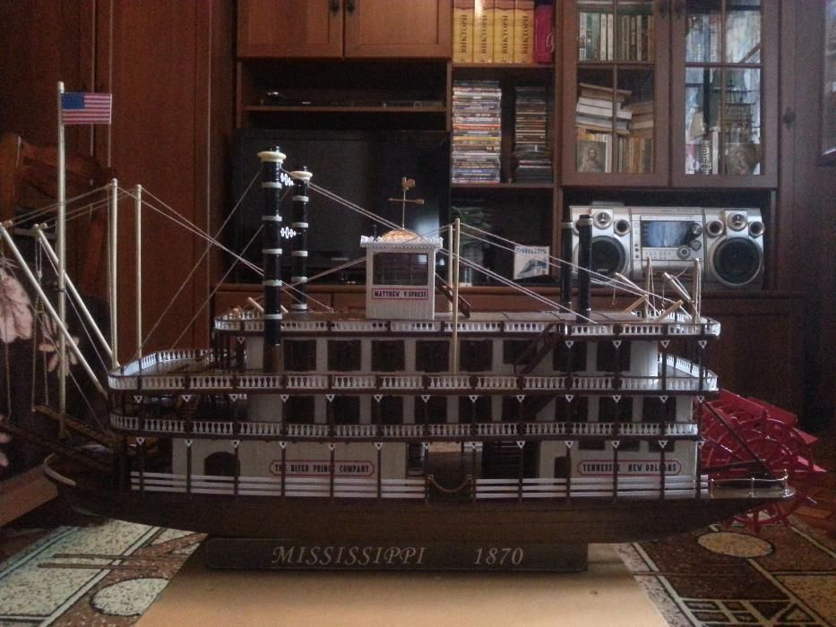 Продается деревянная модель корабля «Mississippi 1870» ручной работы