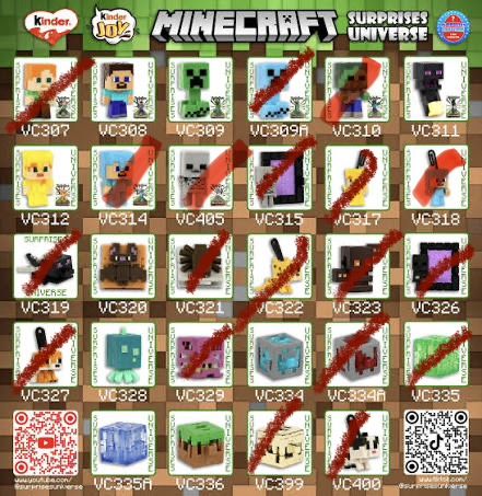 Обменяем или продам фигурки minecraft kinder