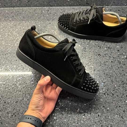 ELEGANT Louboutin Red Bottoms Low Black с шип (от/до 40-44 номер) LUX