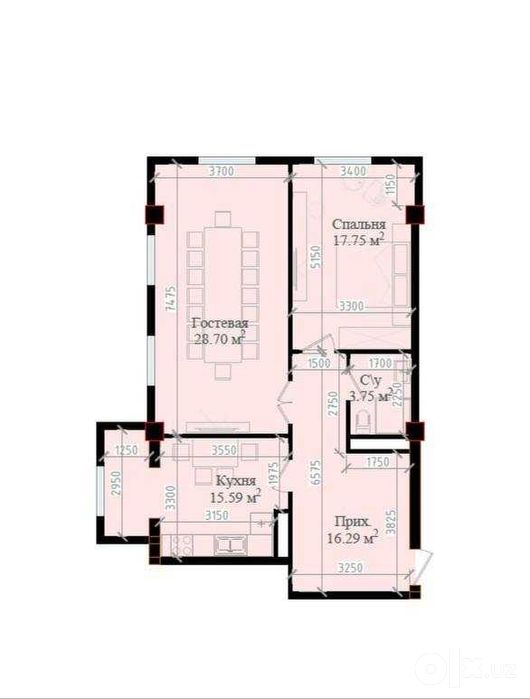 Mavera Town Продается 3 комнатная квартира коробка 8-роддом