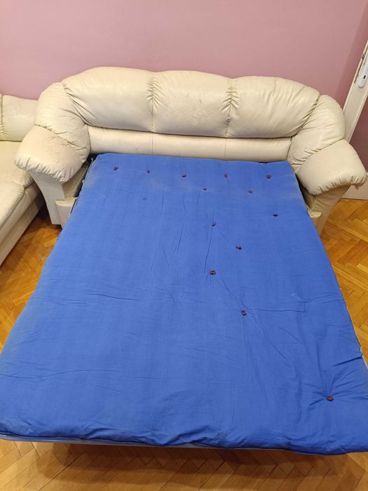 Два кожени разтегателни дивана.