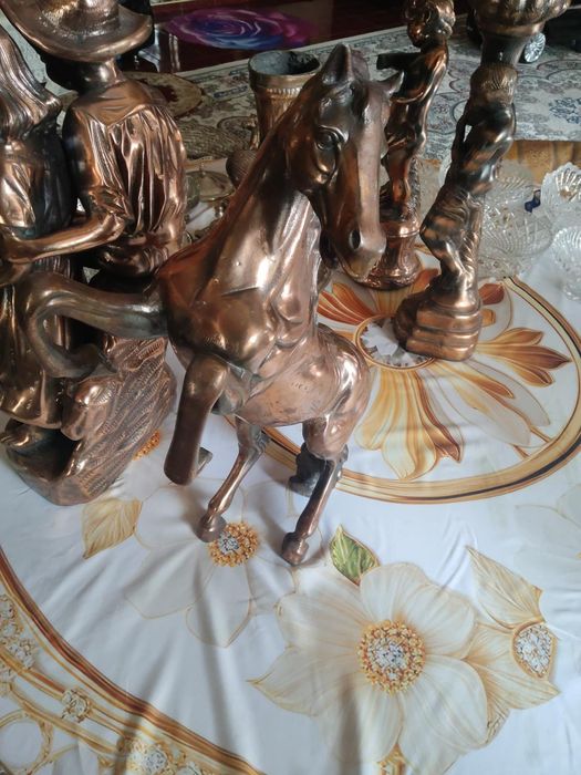 Статуетки, хрустал,мельхиор