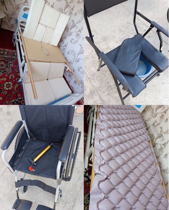 инвалидное кресло, стул туалет, костыль