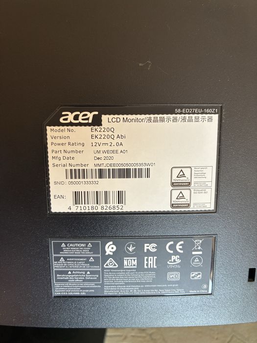 Monitor Acer EK220Q 21.5 inch